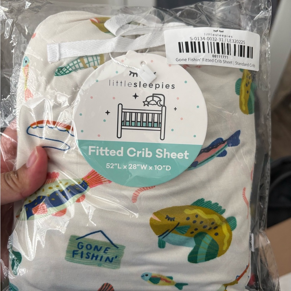 Little Sleepies Gone Fishin' Crib Sheet - Multicolor
